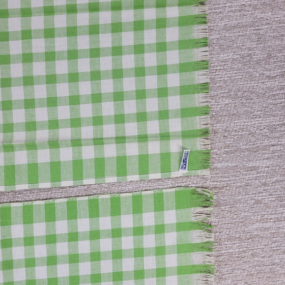 VTG Cannon Tea Towel Kitchen Dish Rag Green Gingham Linen Deadstock Set of 2 - Picture 5 of 11